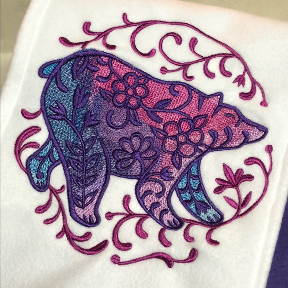 Purple Polar Bear Scarf 🐻